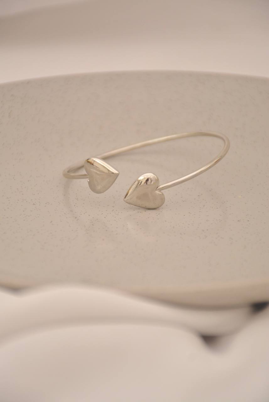 BRAZALETE DOBLE CORAZÓN PLT
