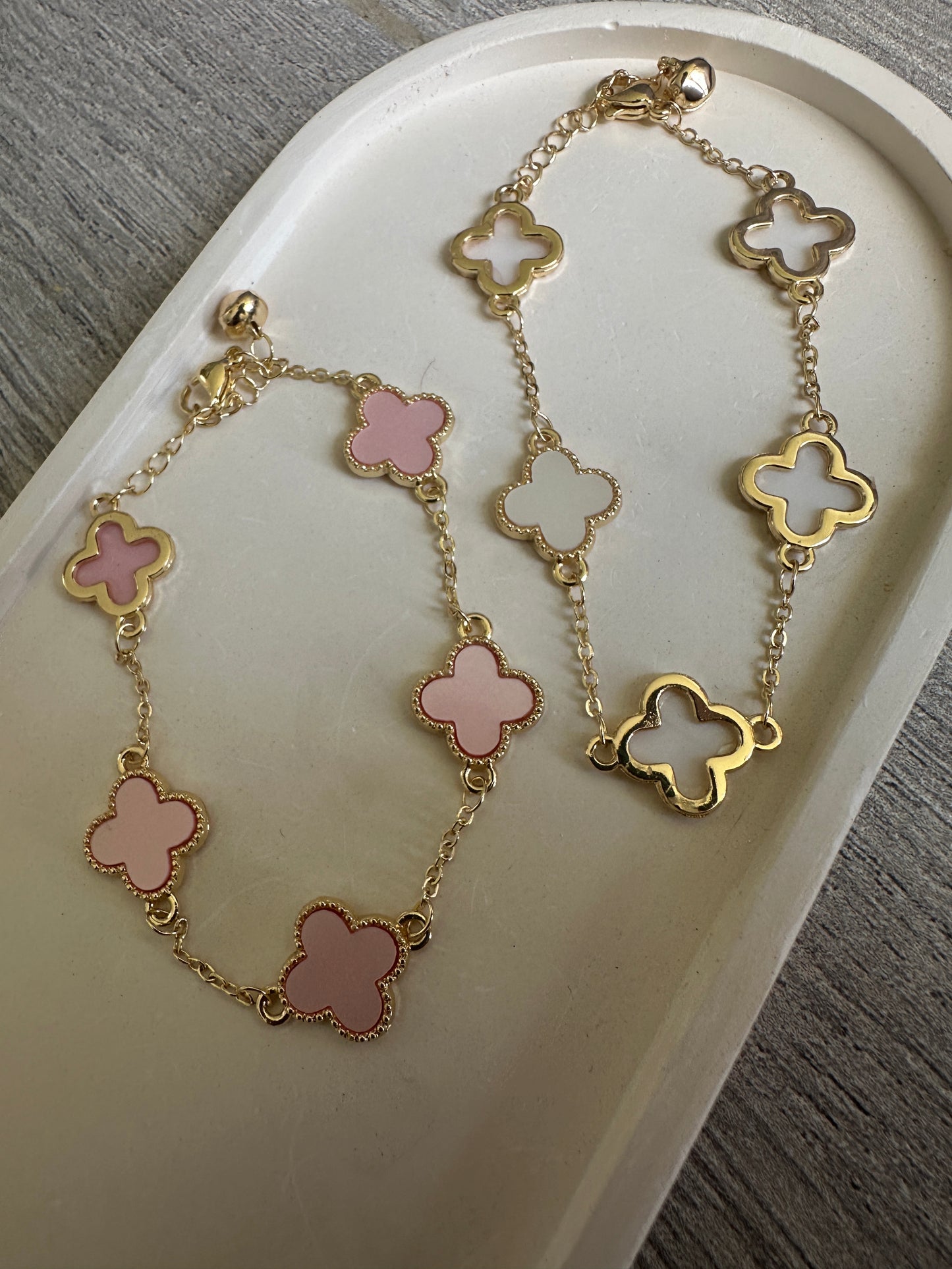 PULSERA RODIO TREBOL MEDIANO