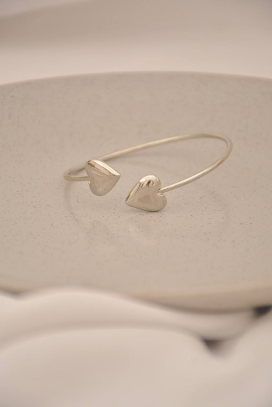 BRAZALETE DOBLE CORAZÓN PLT