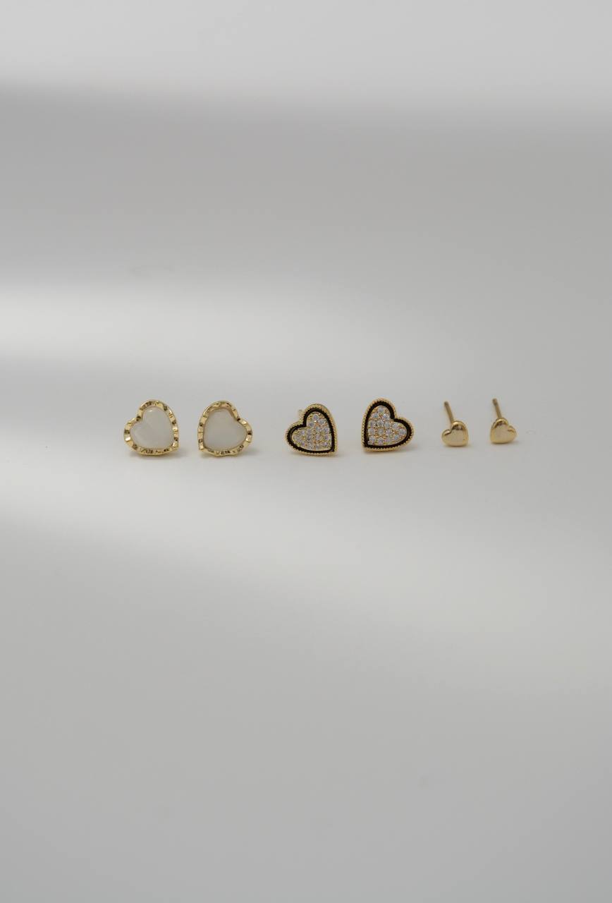 SET TOPOS CORAZONES BLANCO NEGRO Y LISO P