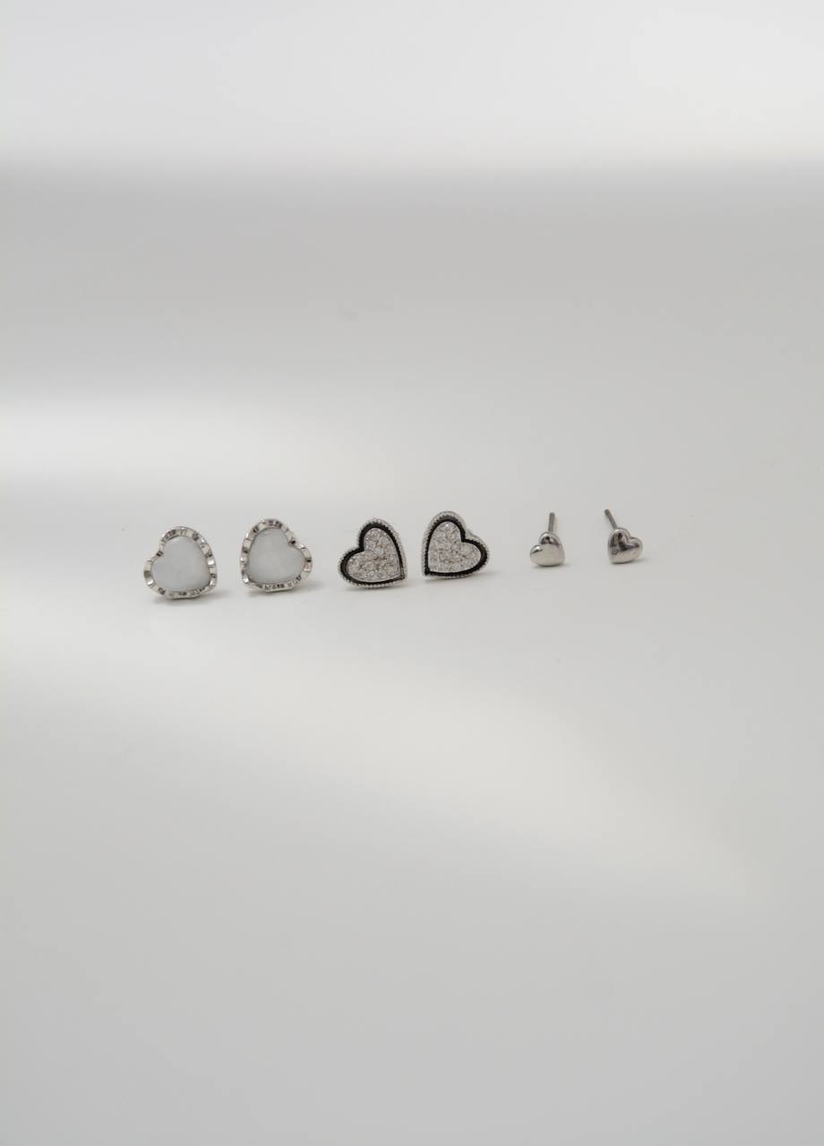 SET TOPOS CORAZONES BLANCO NEGRO Y LISO P