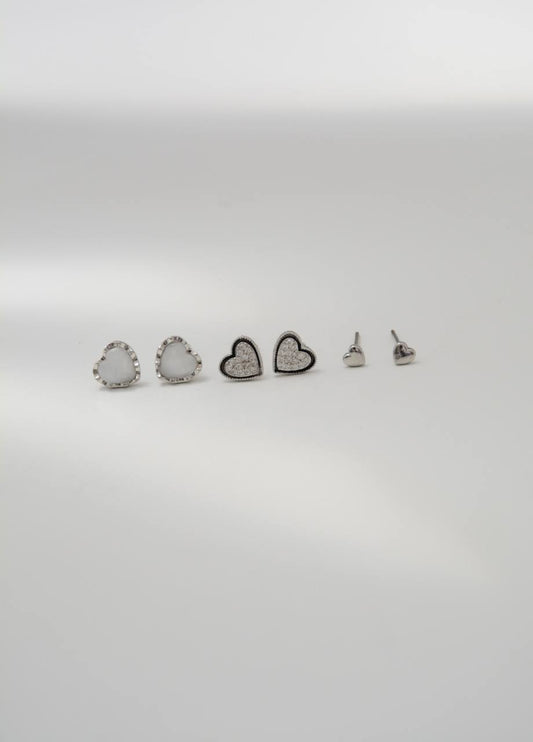 SET TOPOS CORAZONES BLANCO NEGRO Y LISO P