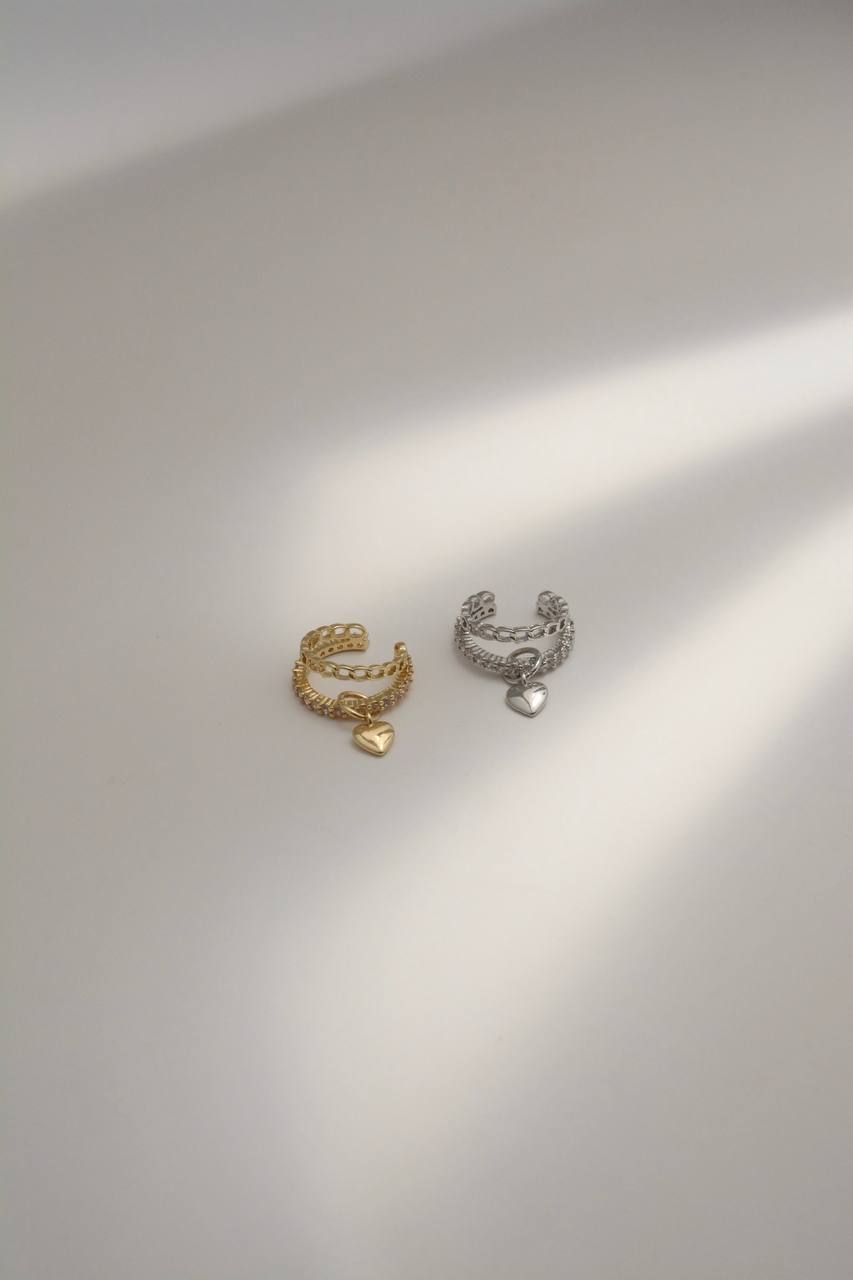EARCUFF BRILLO Y CORAZÓN