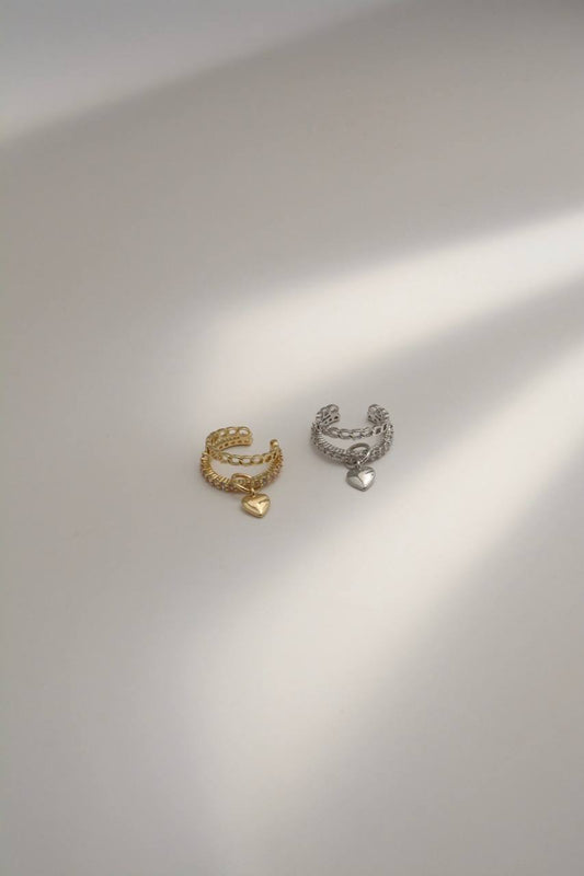 EARCUFF BRILLO Y CORAZÓN