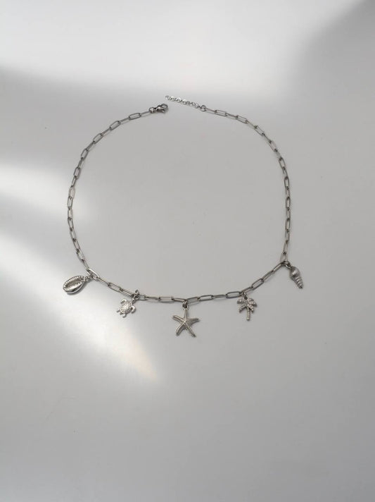 CADENA PERLAS DIJES DE MAR MINI PLT