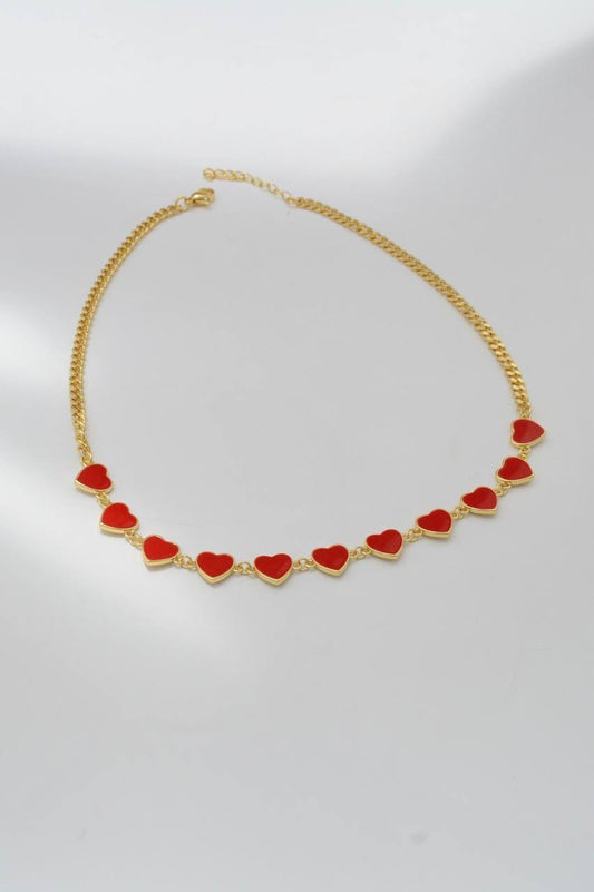 CADENA CORAZONES ROJOS SEGUIDOS