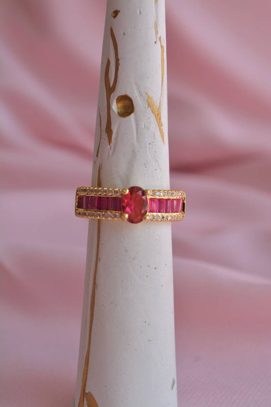 ANILLO PIEDRAS FUCSIA