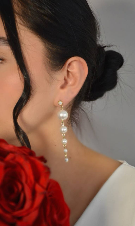 ARETES PERLAS LARGAS