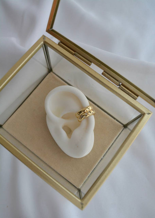 EARCUFF DOBLE LISO CON CIRCONES