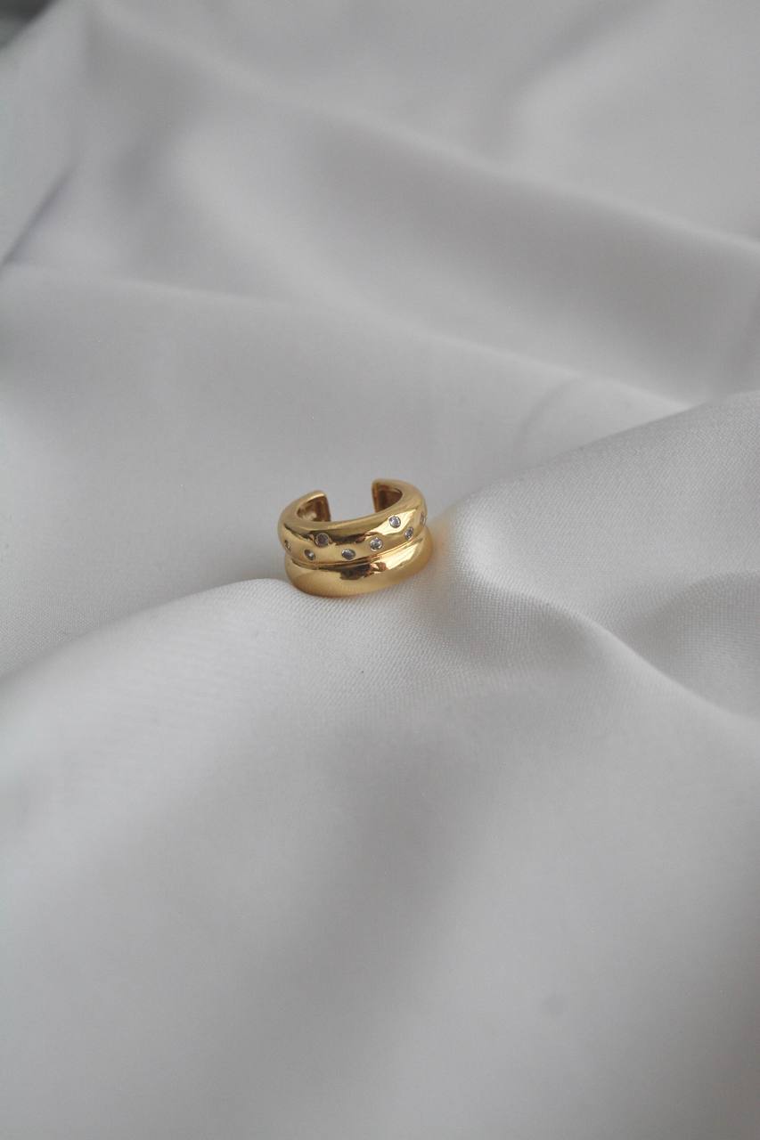 EARCUFF DOBLE LISO CON CIRCONES