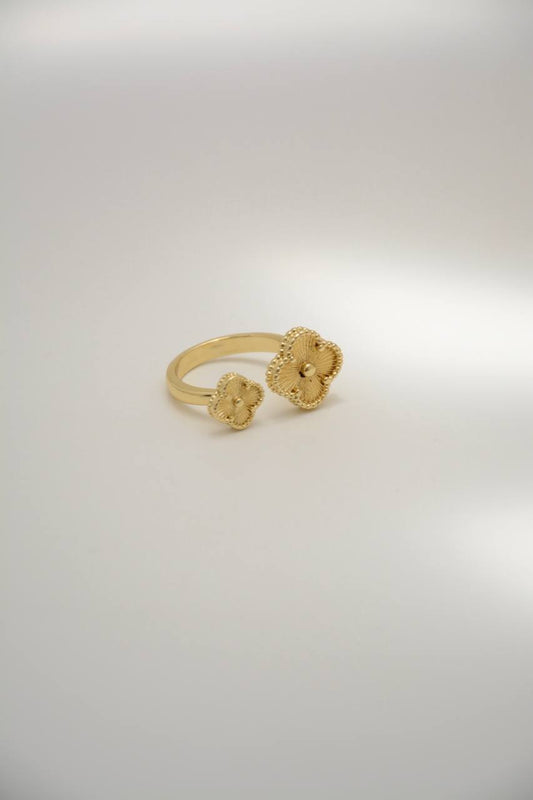ANILLO DOBLE TREBOL DOR
