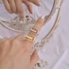 ANILLO RECTANGULO DOR Y PLAT