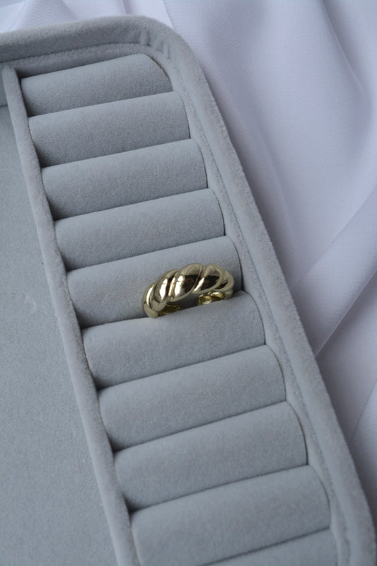 ANILLO TRENZA AMARILLO CLARO*