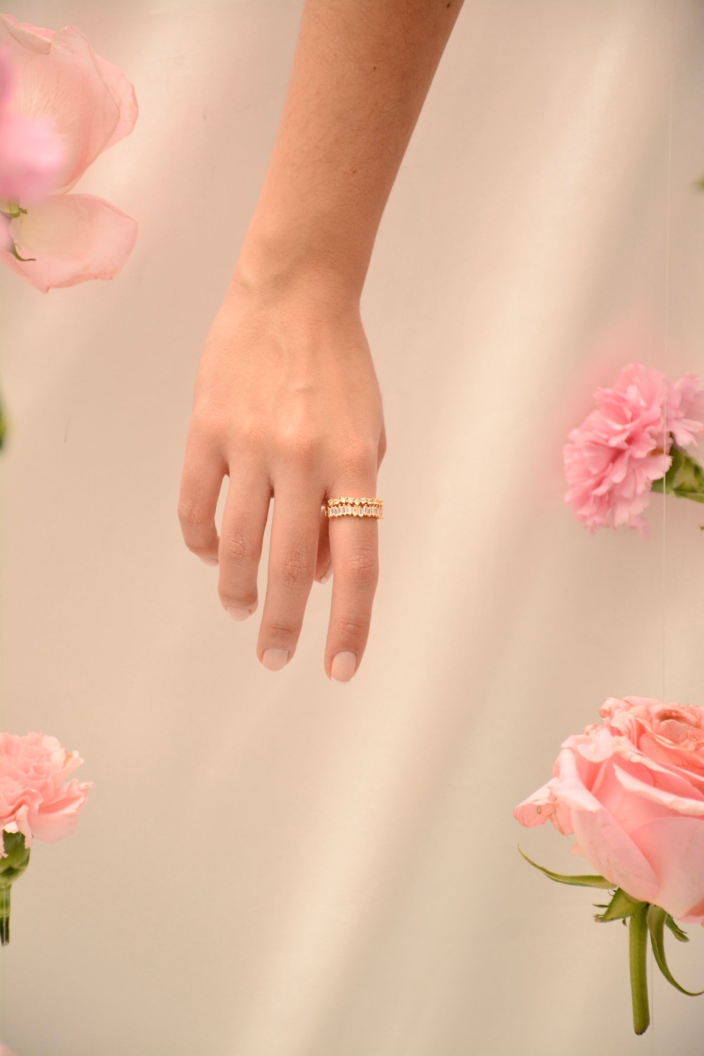 ANILLO DOBLE BLANCO LINEA CIRCONES
