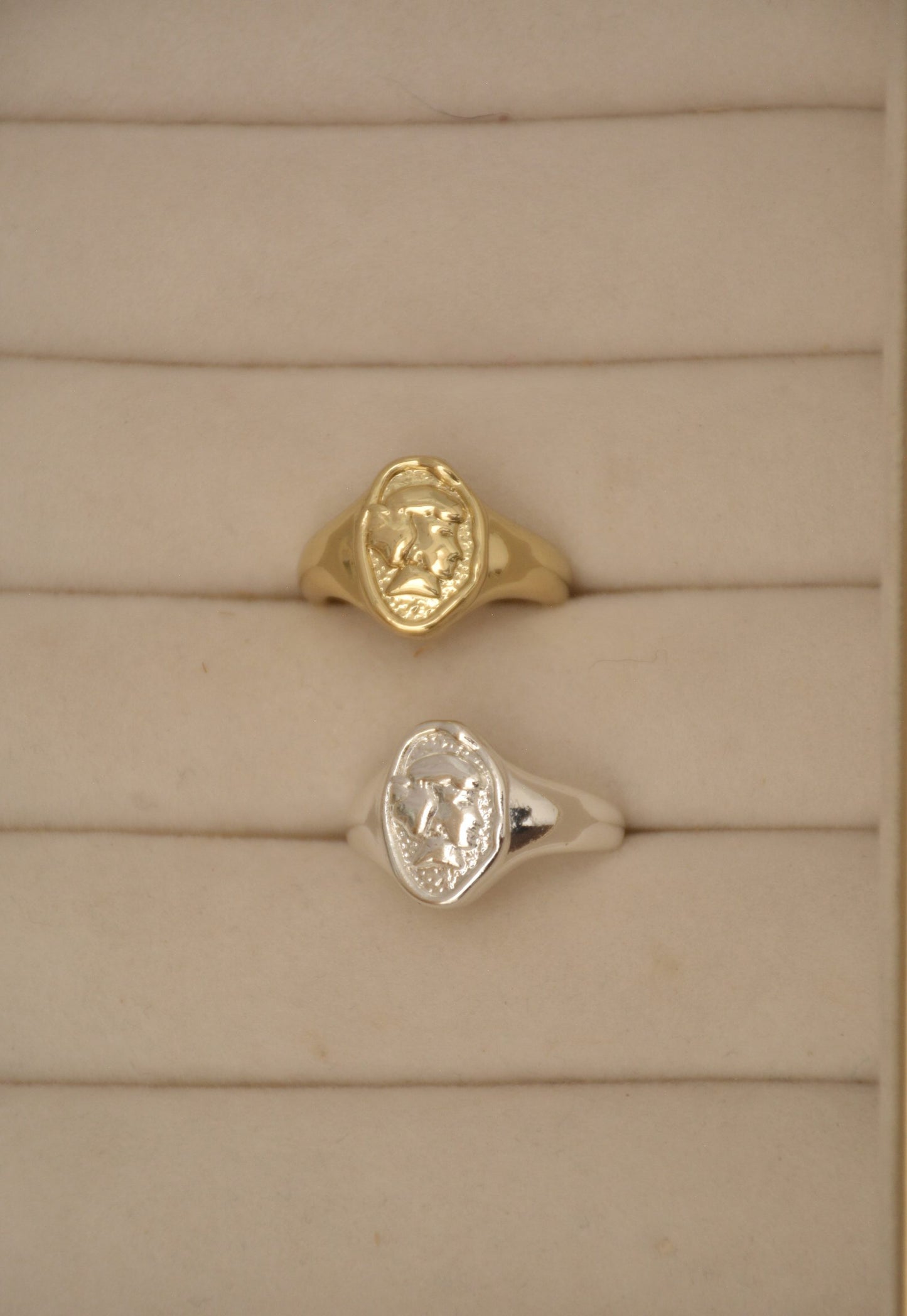 ANILLO SELLO DAMA PLT Y DOR