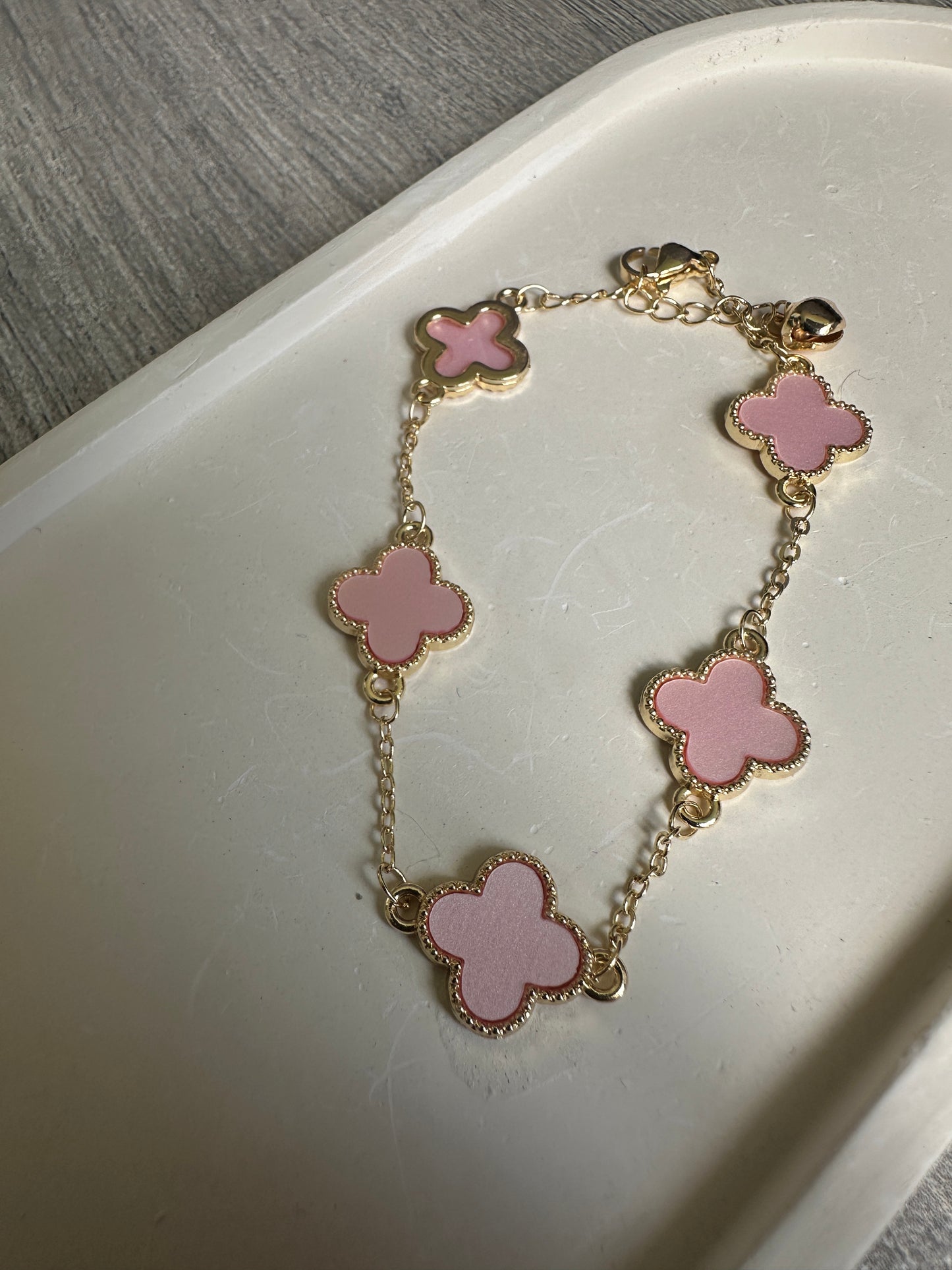 PULSERA RODIO TREBOL MEDIANO
