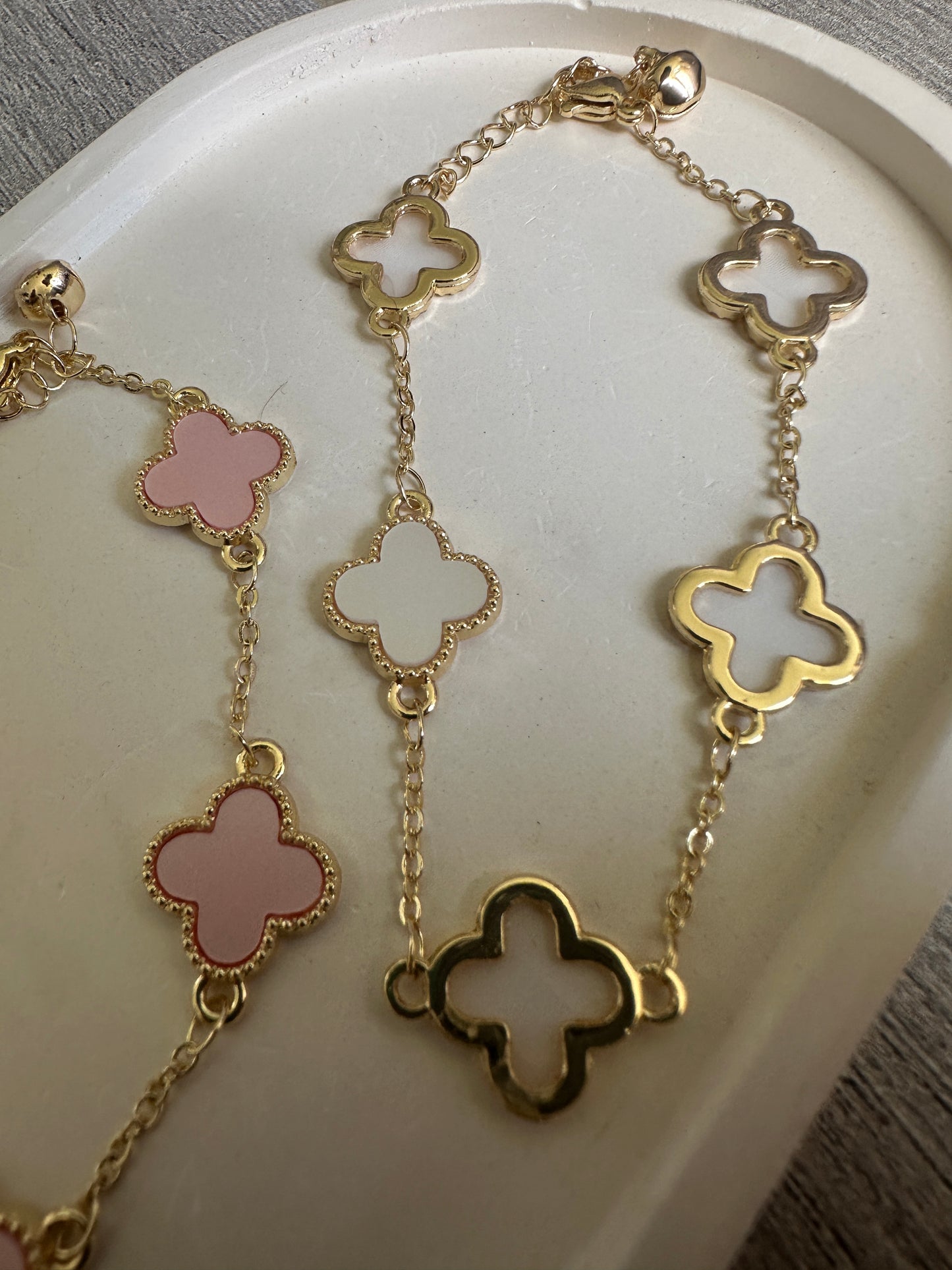 PULSERA RODIO TREBOL MEDIANO