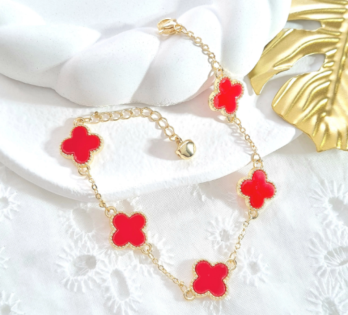 PULSERA RODIO TREBOL MEDIANO